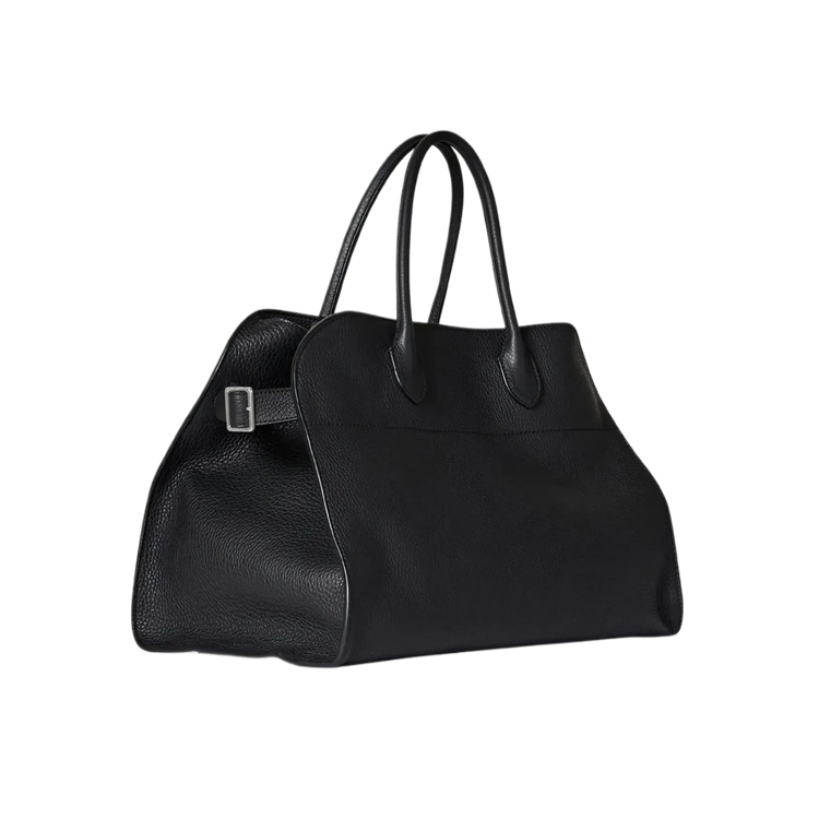 THE ROW ☆Soft Margaux 15 Sac en Cuir Grain Leather Black Soft Margaux 15 Bag Black in Leather – The Row