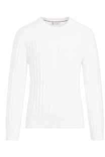 <tc>Brunello Cucinelli</tc> Suéter de punto acanalado de algodón para hombre