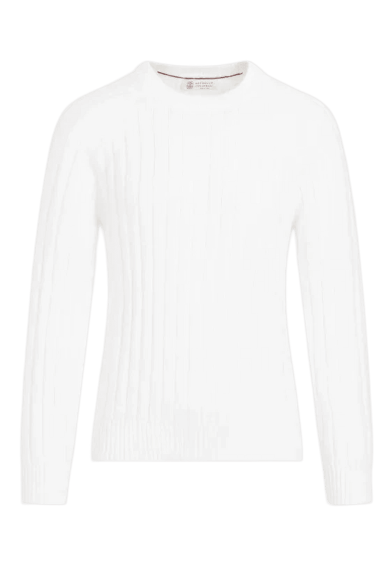 <tc>Brunello Cucinelli</tc> Suéter de punto acanalado de algodón para hombre