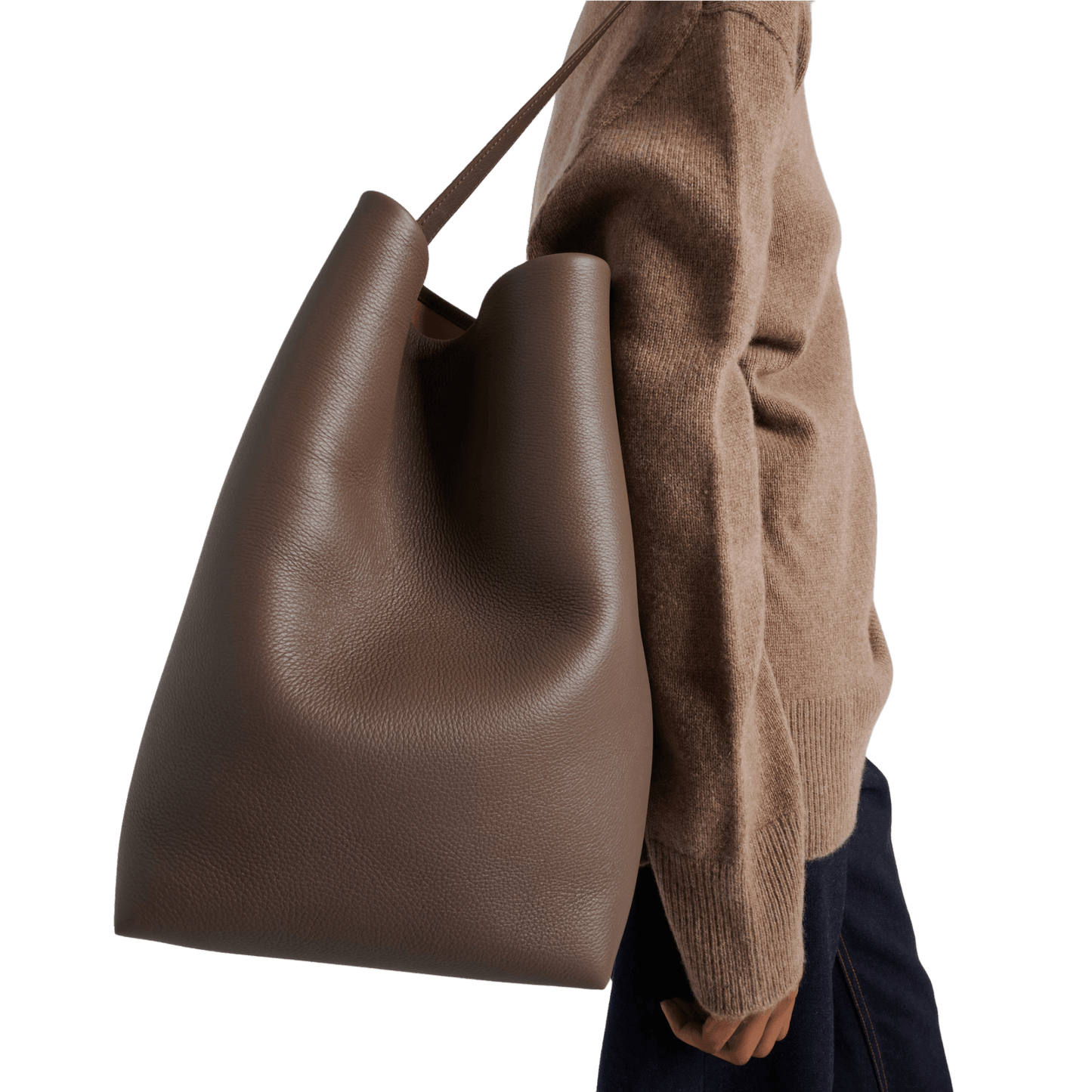 The Row Large N/S Park Tote Bag in Leather