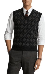 <tc>Ralph Lauren</tc> Chaleco de lana con rombos para hombre