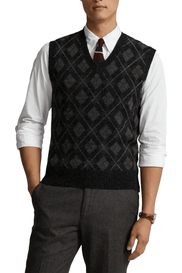 <tc>Ralph Lauren</tc> Chaleco de lana con rombos para hombre