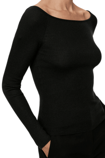 Arket Women's Wool Blend Off-Shoulder Top