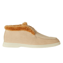 Loro Piana Women's Open Walk Ankle Boot (Suede with Beaver Fur)