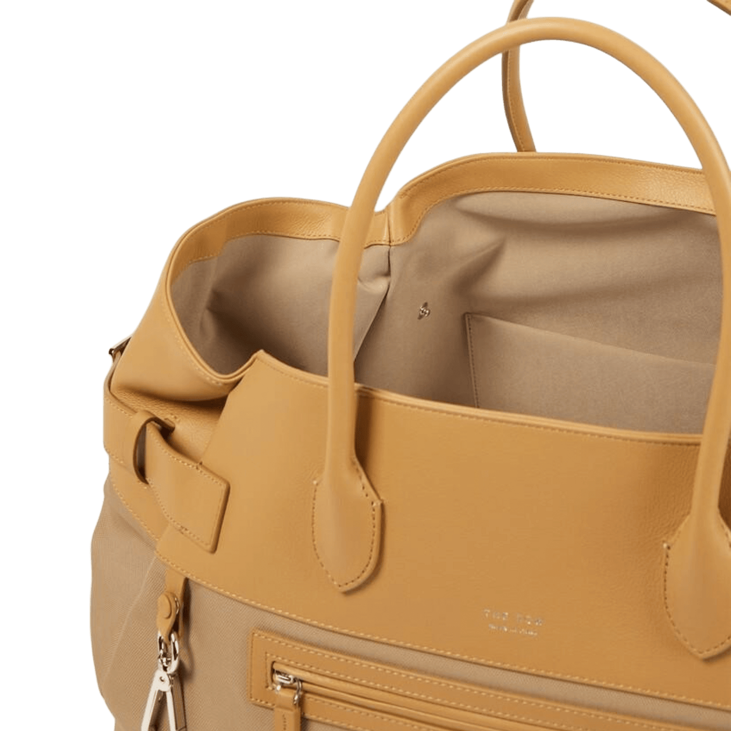 The Row Margaux 17 Inside-Out Buckled Leather Canvas Tote Bag