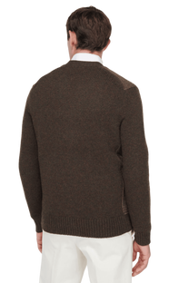 <tc>Ralph Lauren</tc> Cárdigan de lana con paneles de cuadros escoceses Glen para hombre
