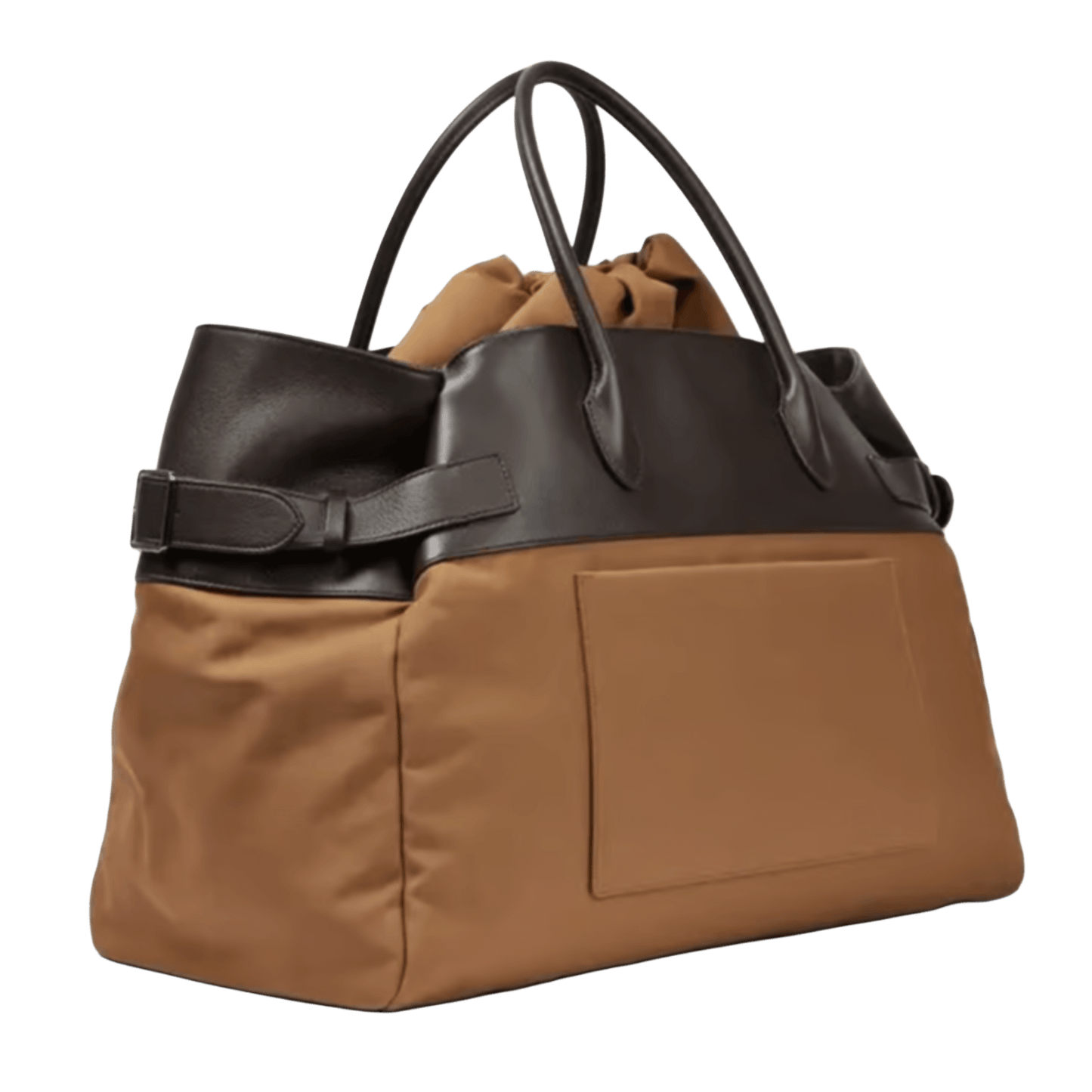 The Row Margaux 17 Inside-Out Buckled Leather Canvas Tote Bag