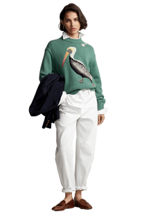 <tc>Ralph Lauren</tc> Jersey de cuello alto Pelican de punto intarsia para mujer