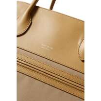 The Row Margaux 17 Inside-Out Buckled Leather Canvas Tote Bag