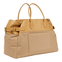 The Row Margaux 17 Inside-Out Buckled Leather Canvas Tote Bag
