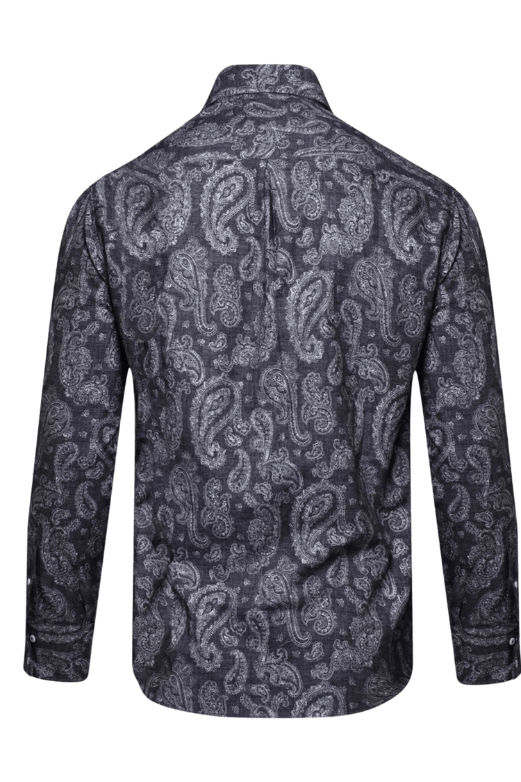 Brunello Cucinelli Men's Paisley Basic Fit Shirt with button