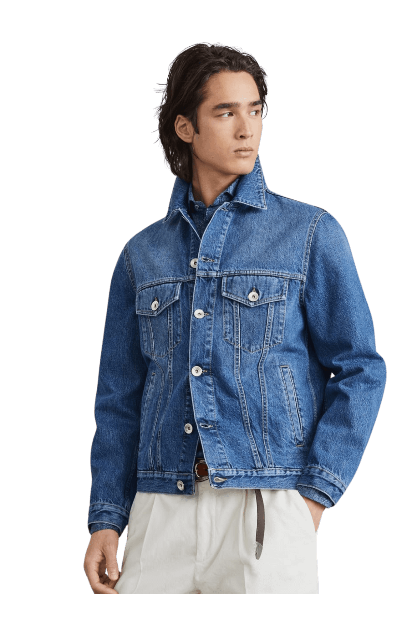 <tc>Brunello Cucinelli</tc> แจ็คเก็ตยีนส์สี่กระเป๋าสำหรับผู้ชาย