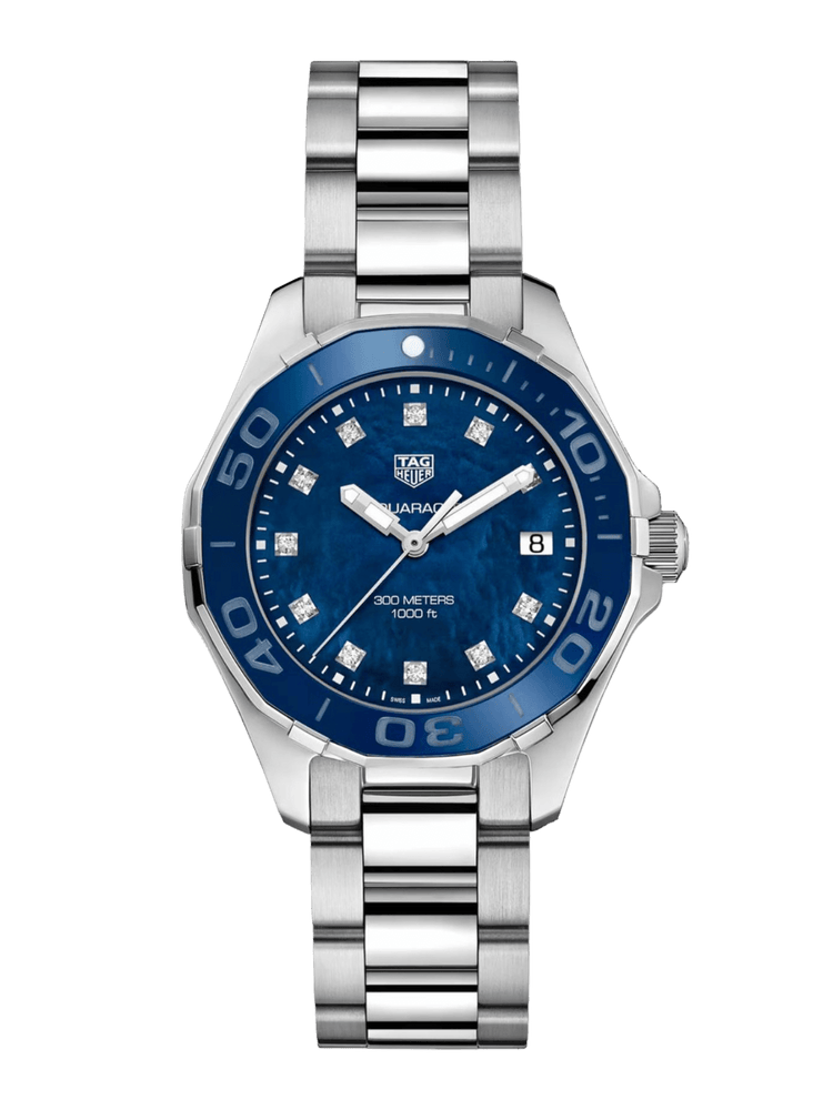 <tc>TAG Heuer</tc> Aquaracer 競潛系列 35 毫米石英女式腕錶 藍色珍珠貝母