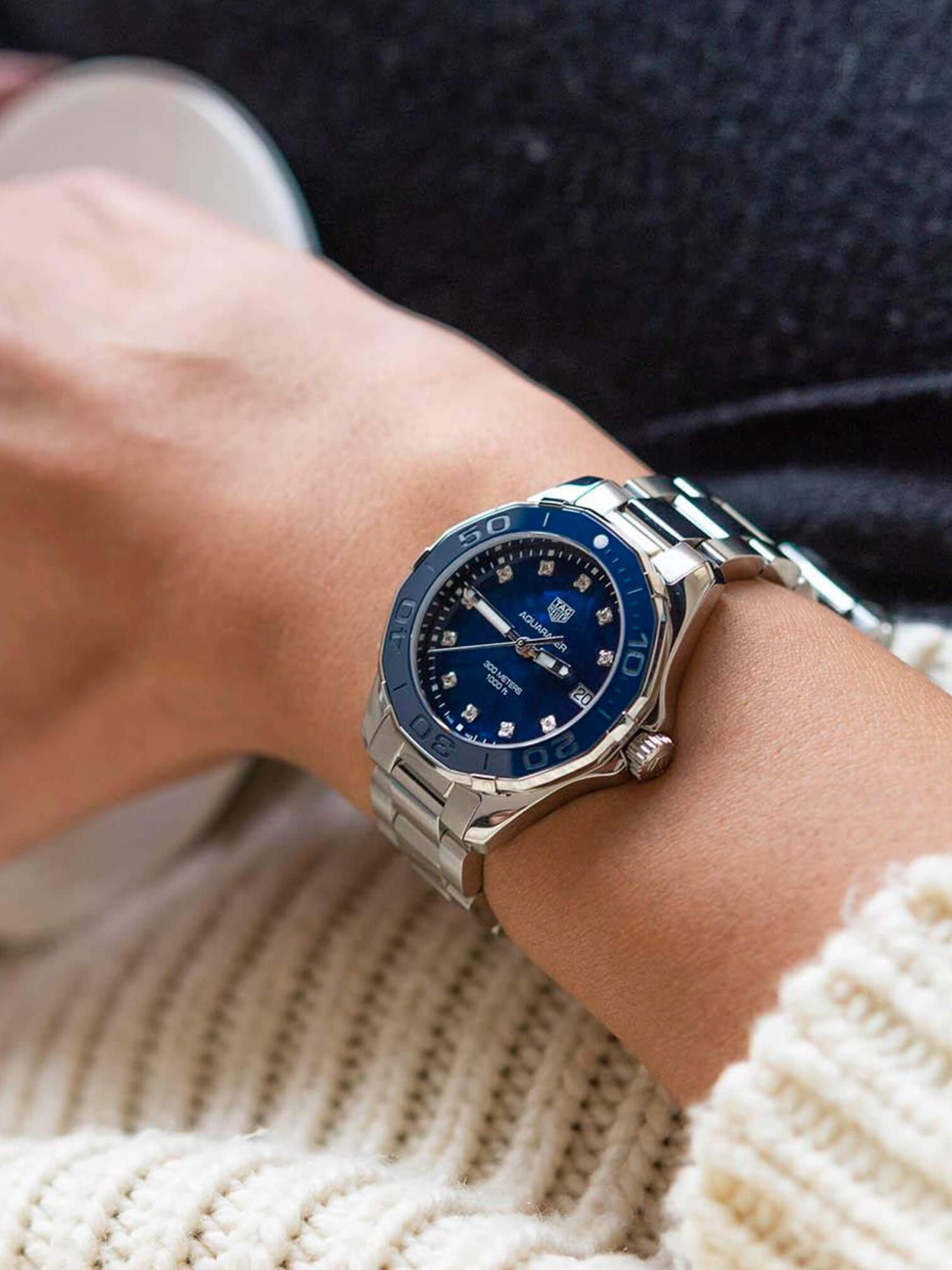 TAG Heuer Aquaracer Quartz 35mm Women's Watch Blue Mother Of Pearl