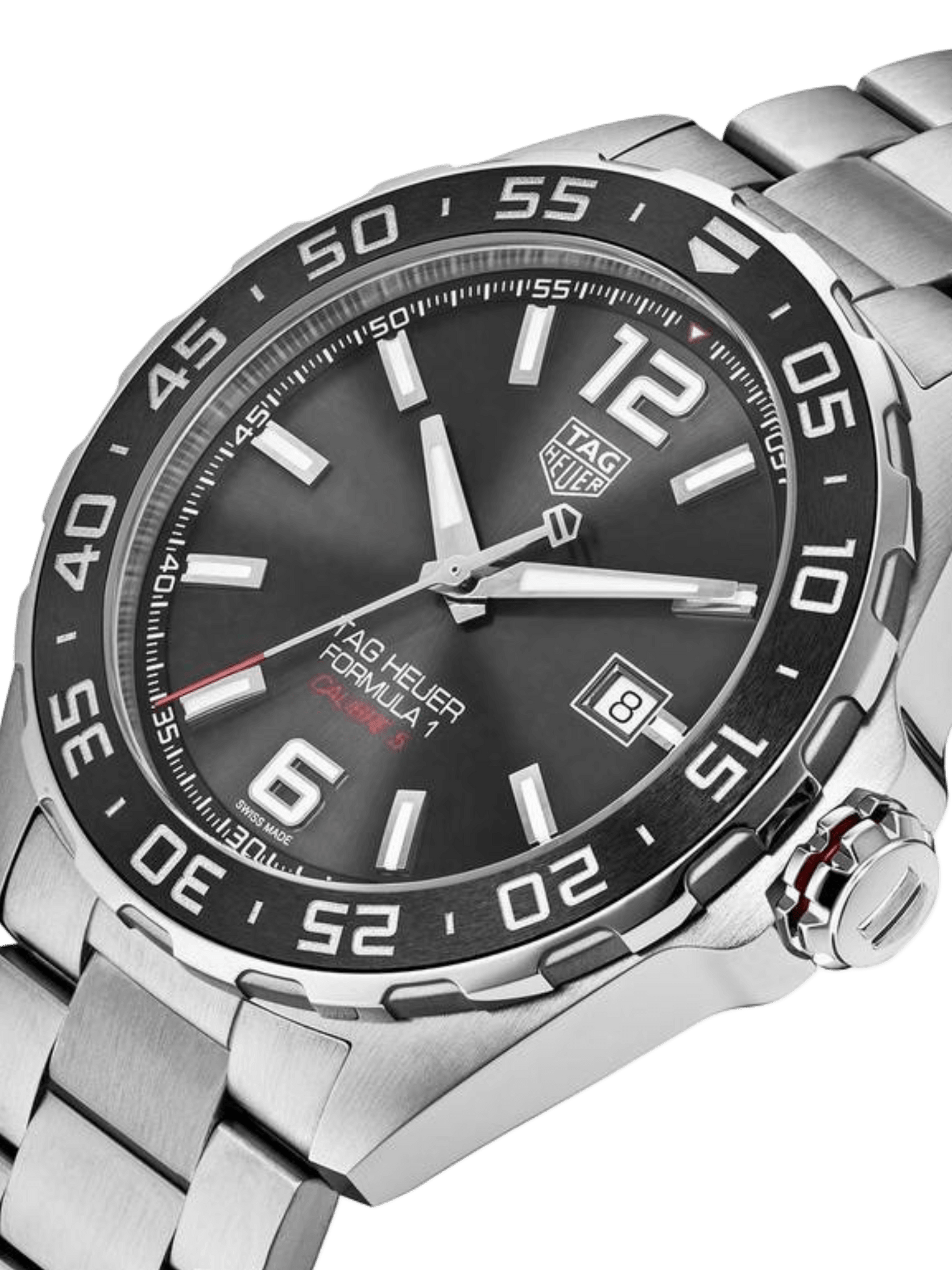 TAG Heuer Formula 1 Calibre 5 Automatic Men's Grey Steel Chronograph 43mm Watch