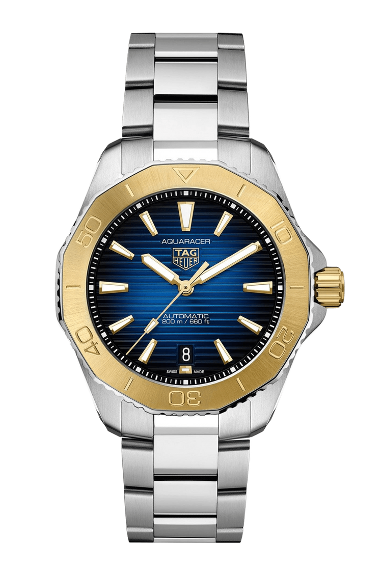 TAG Heuer Aquaracer Professional 200 Date 40mm 18k Gold Blue Dial Men's Watch