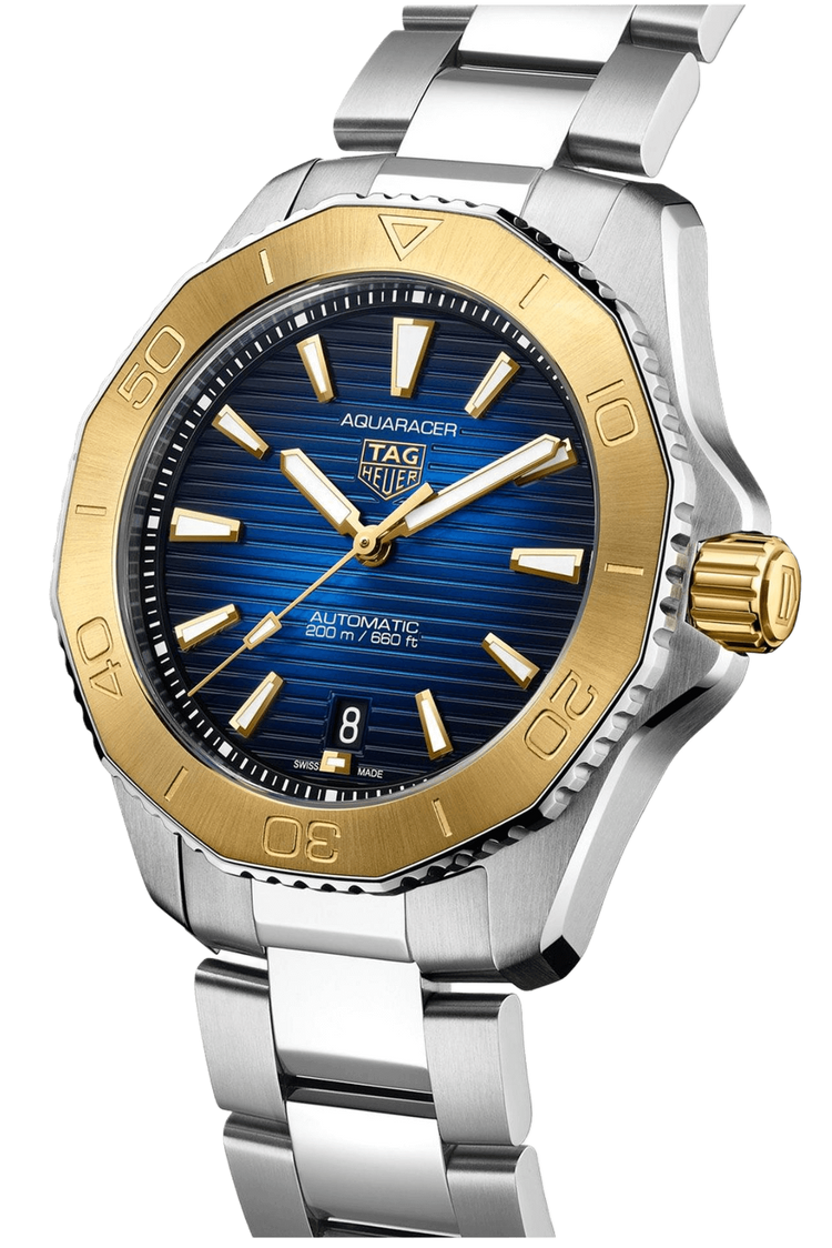 TAG Heuer Aquaracer Professional 200 Date 40mm 18k Gold Blue Dial Men's Watch