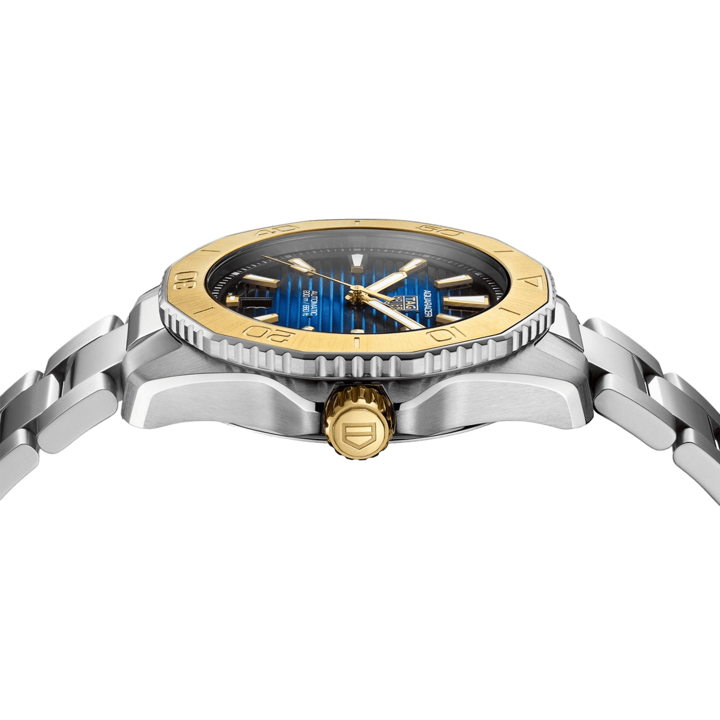 TAG Heuer Aquaracer Professional 200 Date 40mm 18k Gold Blue Dial Men's Watch