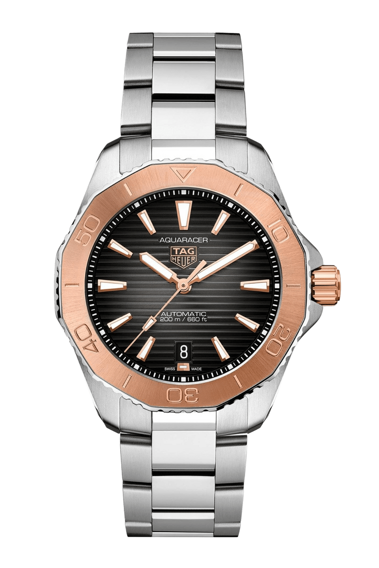 TAG Heuer Aquaracer Professional 200 Date 40mm 18k Rose Gold Black Dial Men's Watch