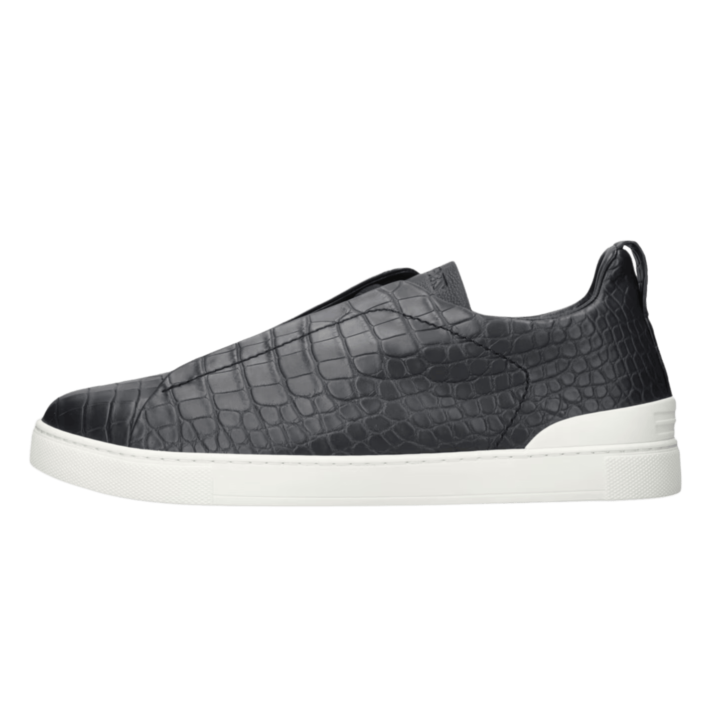 Zegna Men's Crocodile Leather Triple Stitch SECONDSKIN Sneakers