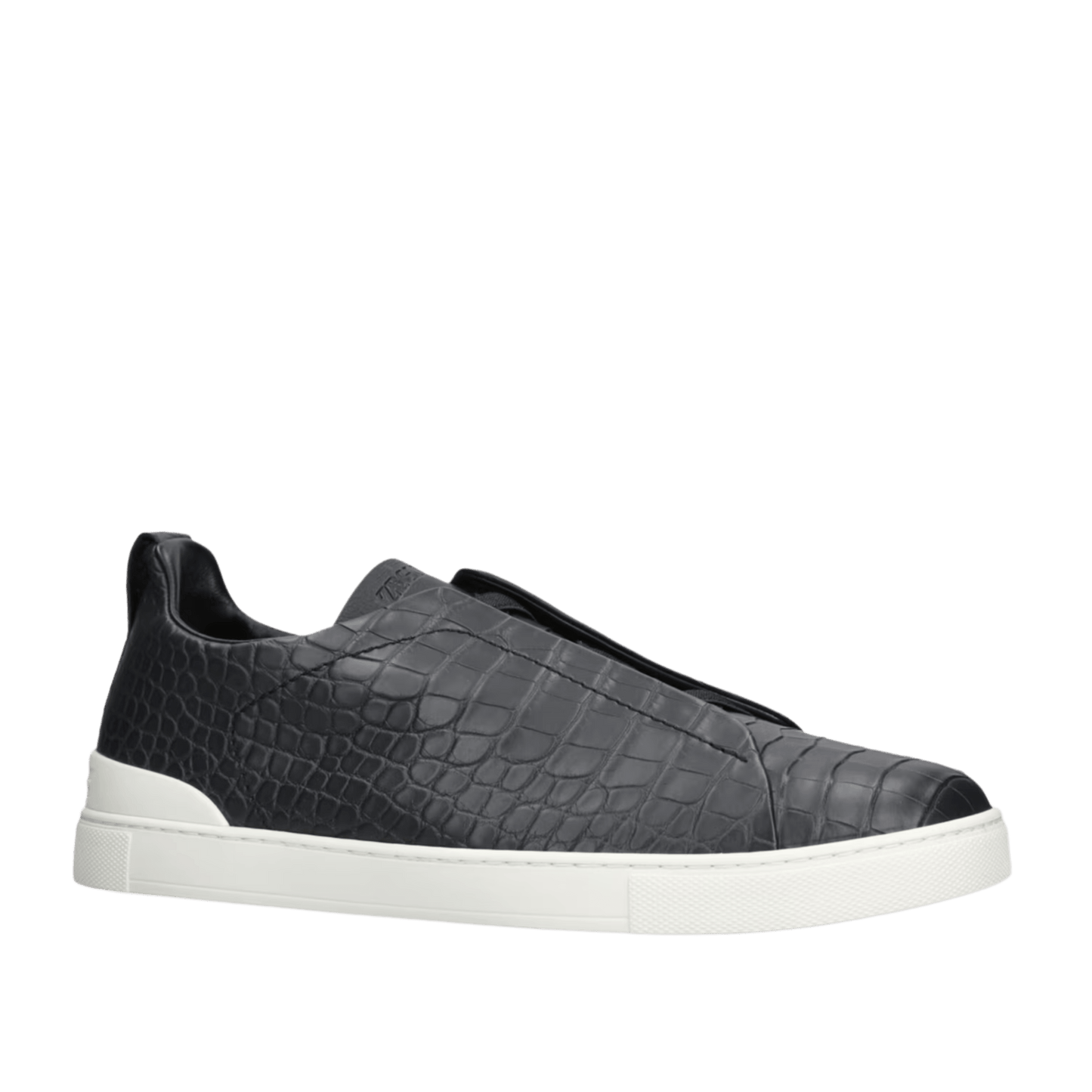 Zegna Men's Crocodile Leather Triple Stitch SECONDSKIN Sneakers