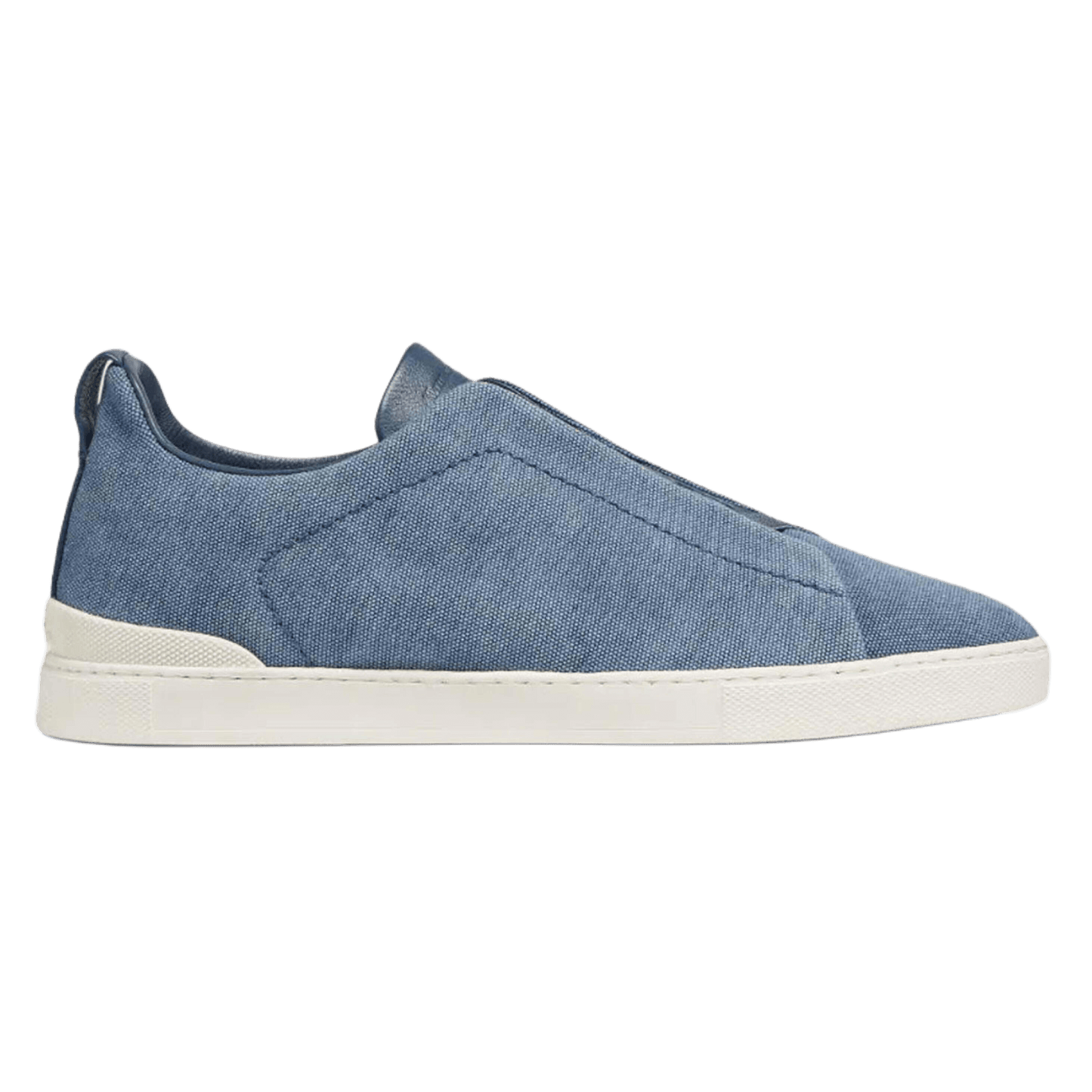Zegna Men's Cotton Linen and Leather Triple Stitch Sneakers
