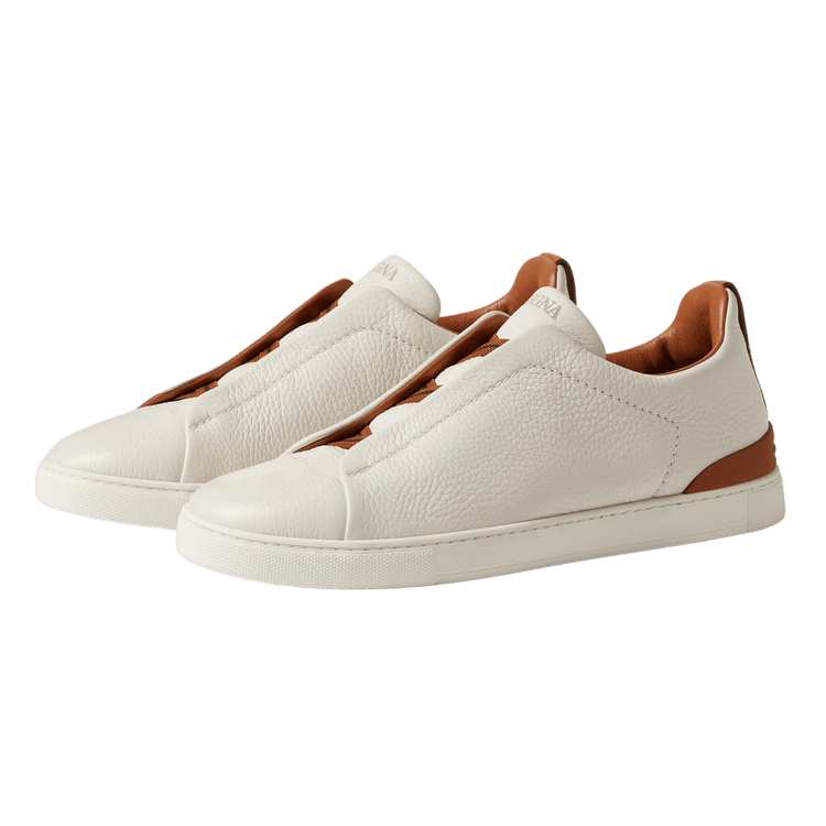 Zegna Men's Deerskin Triple Stitch Sneakers
