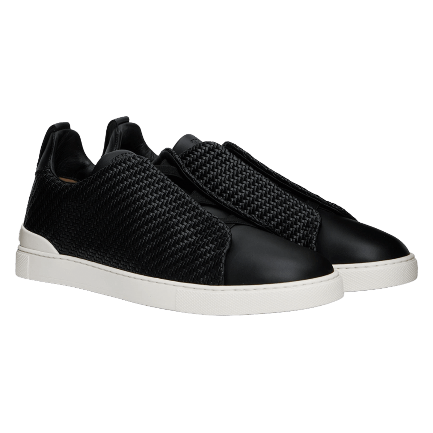 Zegna Men's Pelletessuta Leather Triple Stitch Sneakers