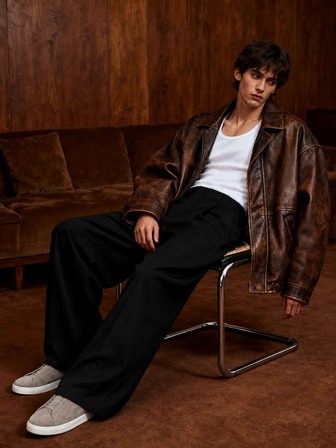 Zegna Men's Suede Triple Stitch Sneakers