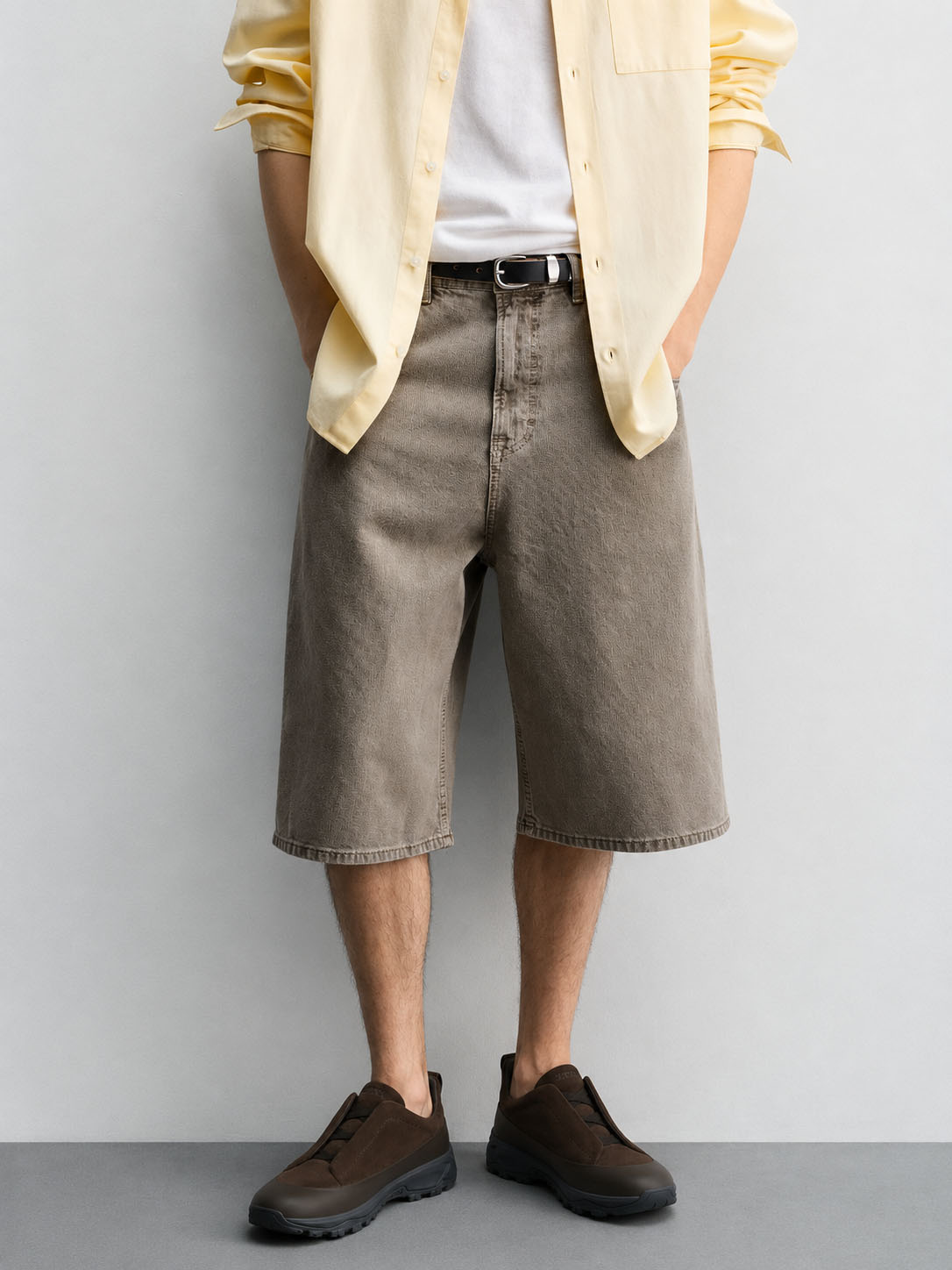 Baskets Monte en daim à triple couture pour homme Zegna  
