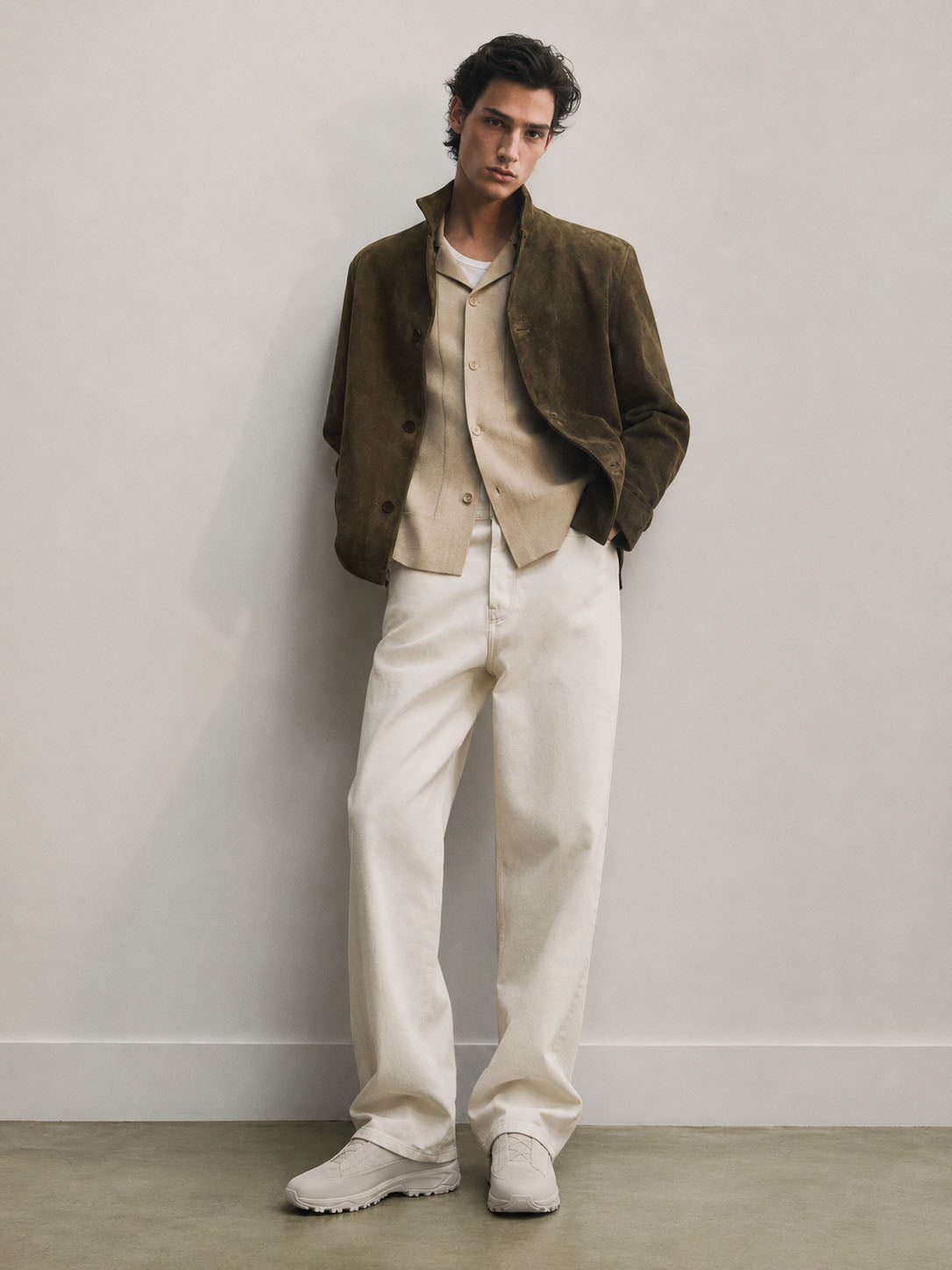 Baskets Monte en daim à triple couture pour homme Zegna  