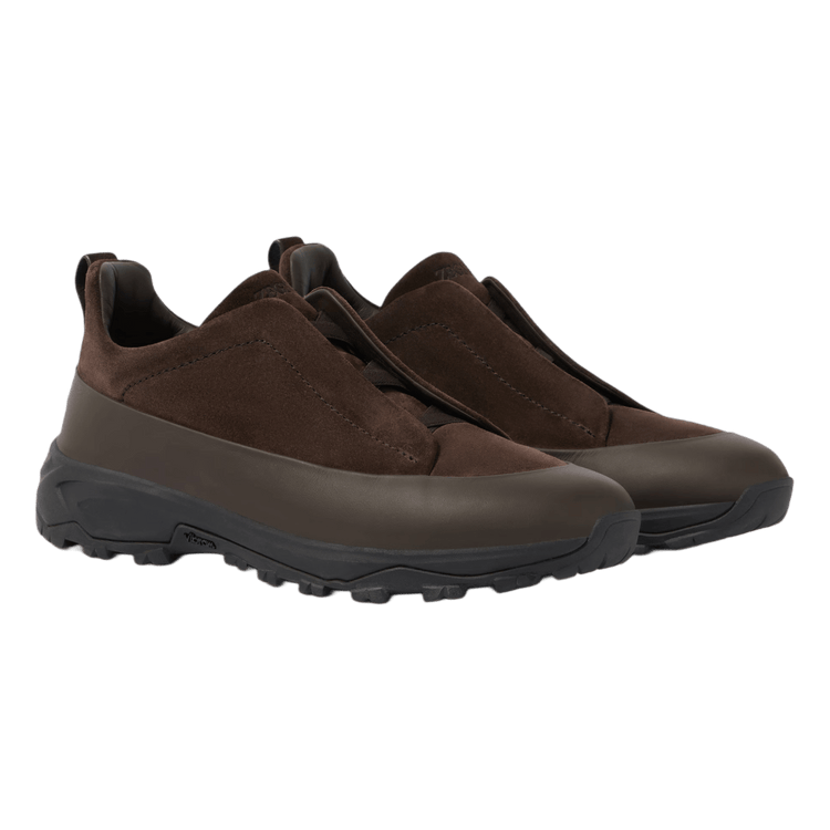 Zegna Men's Triple Stitch Monte Suede Sneakers