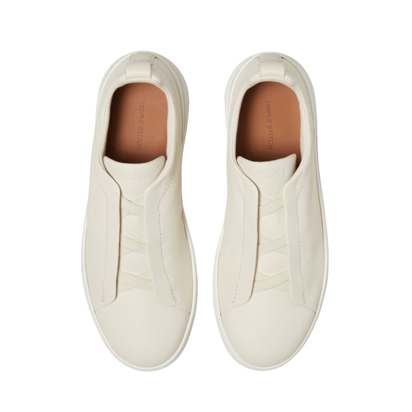 Zegna Men's Triple Stitch SECONDSKIN Leather Sneakers