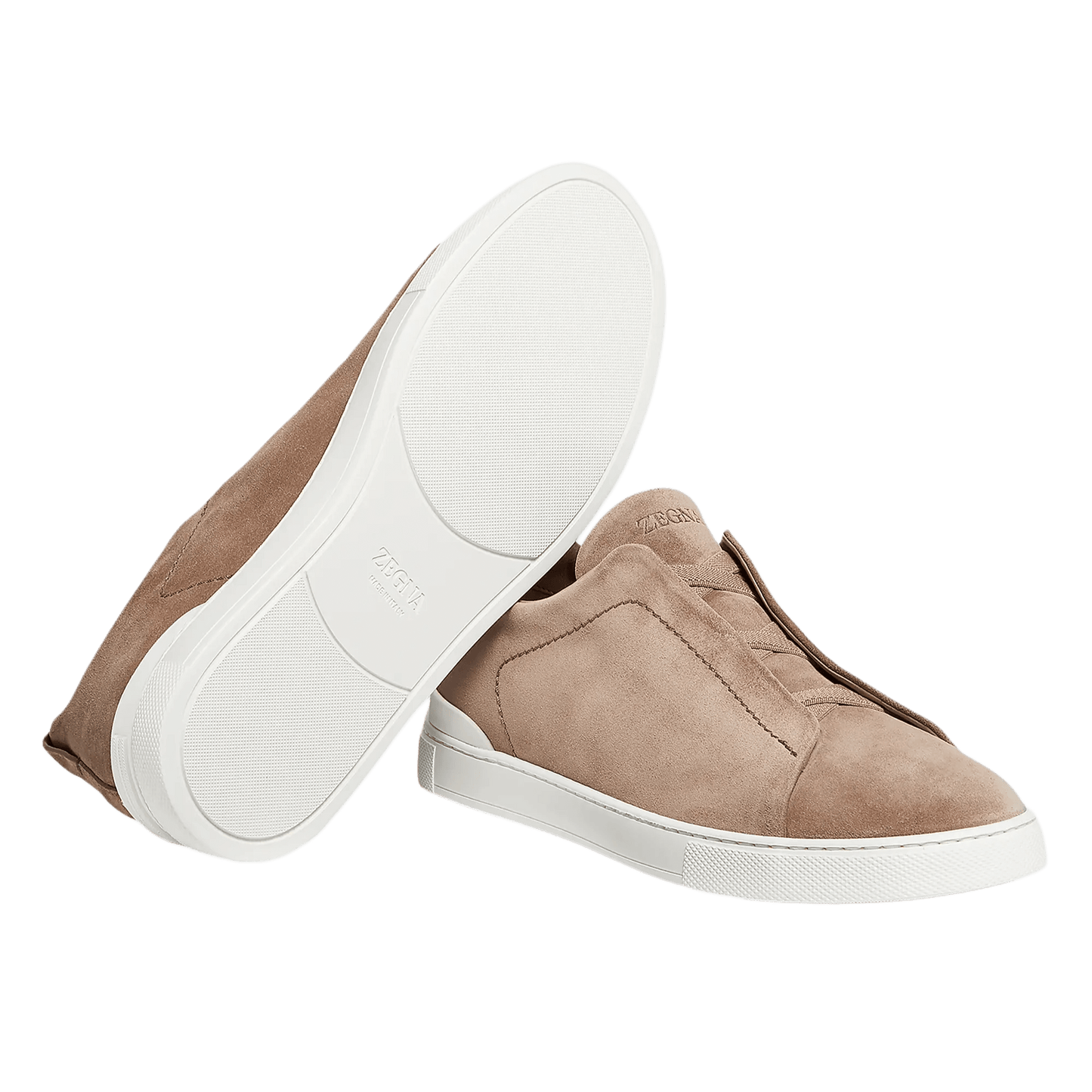 Zegna Men's Suede Triple Stitch Sneakers