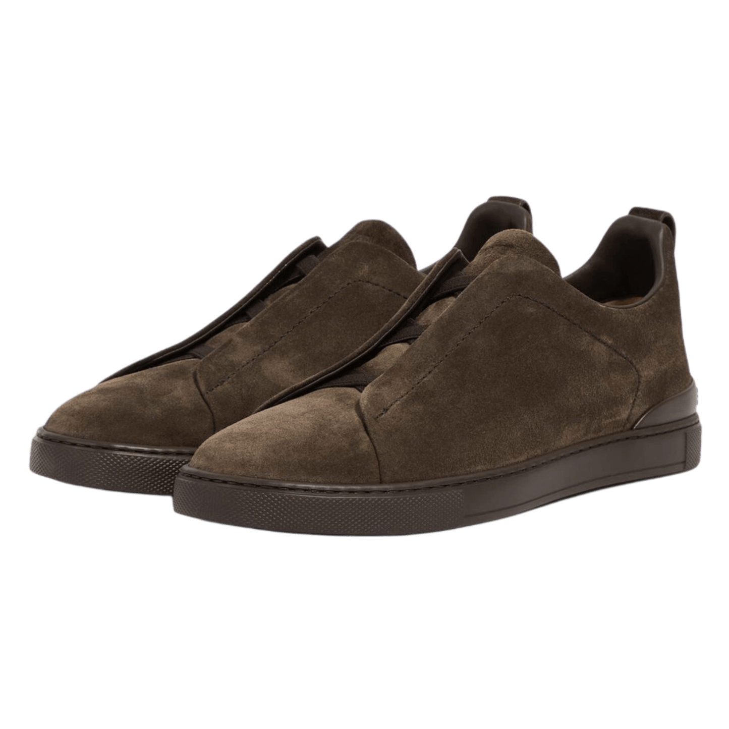 Zegna Men's Suede Triple Stitch Sneakers
