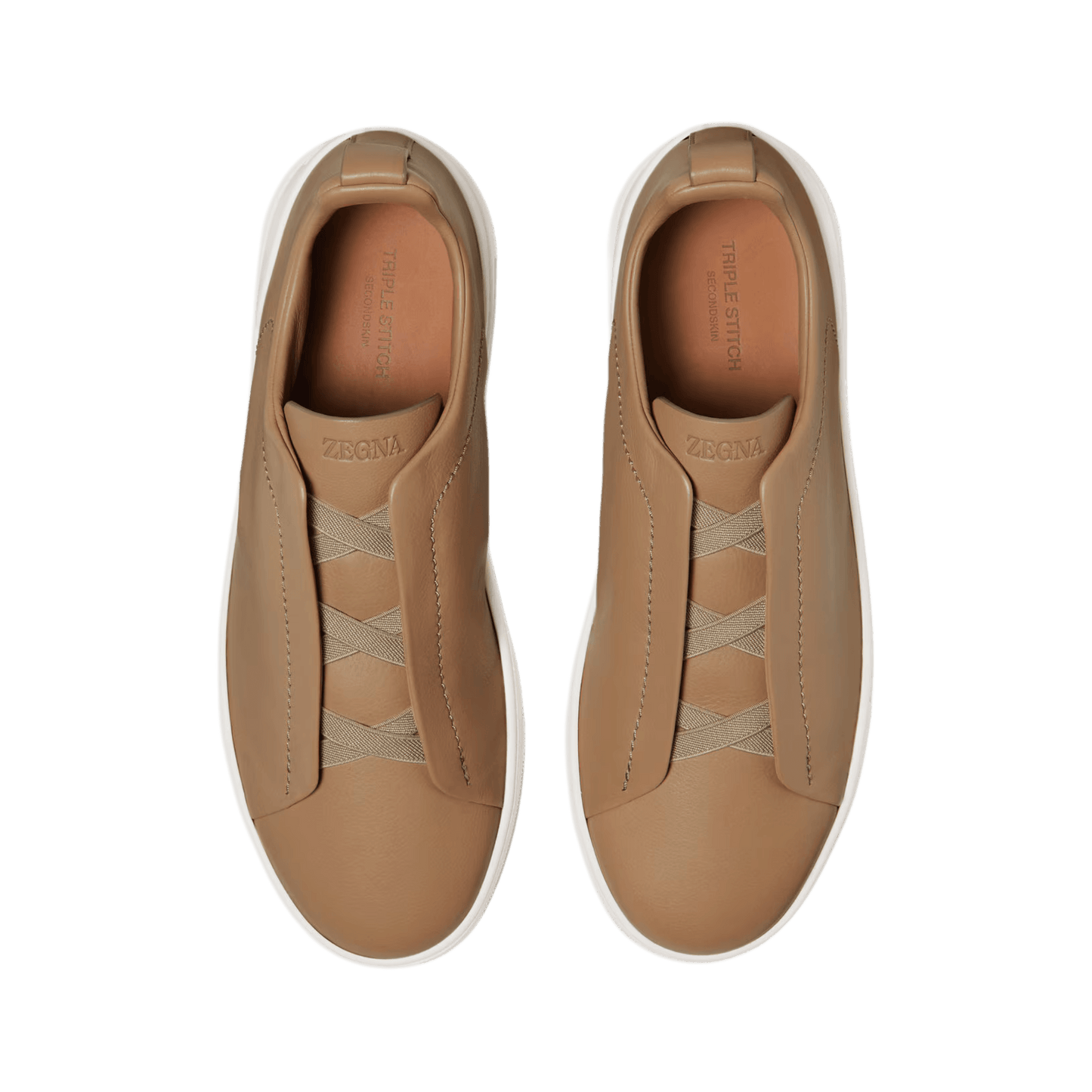 Zegna Men's Triple Stitch SECONDSKIN Leather Sneakers