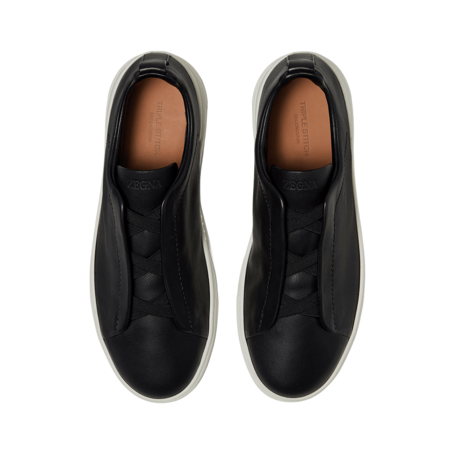 Zegna Men's Triple Stitch SECONDSKIN Leather Sneakers