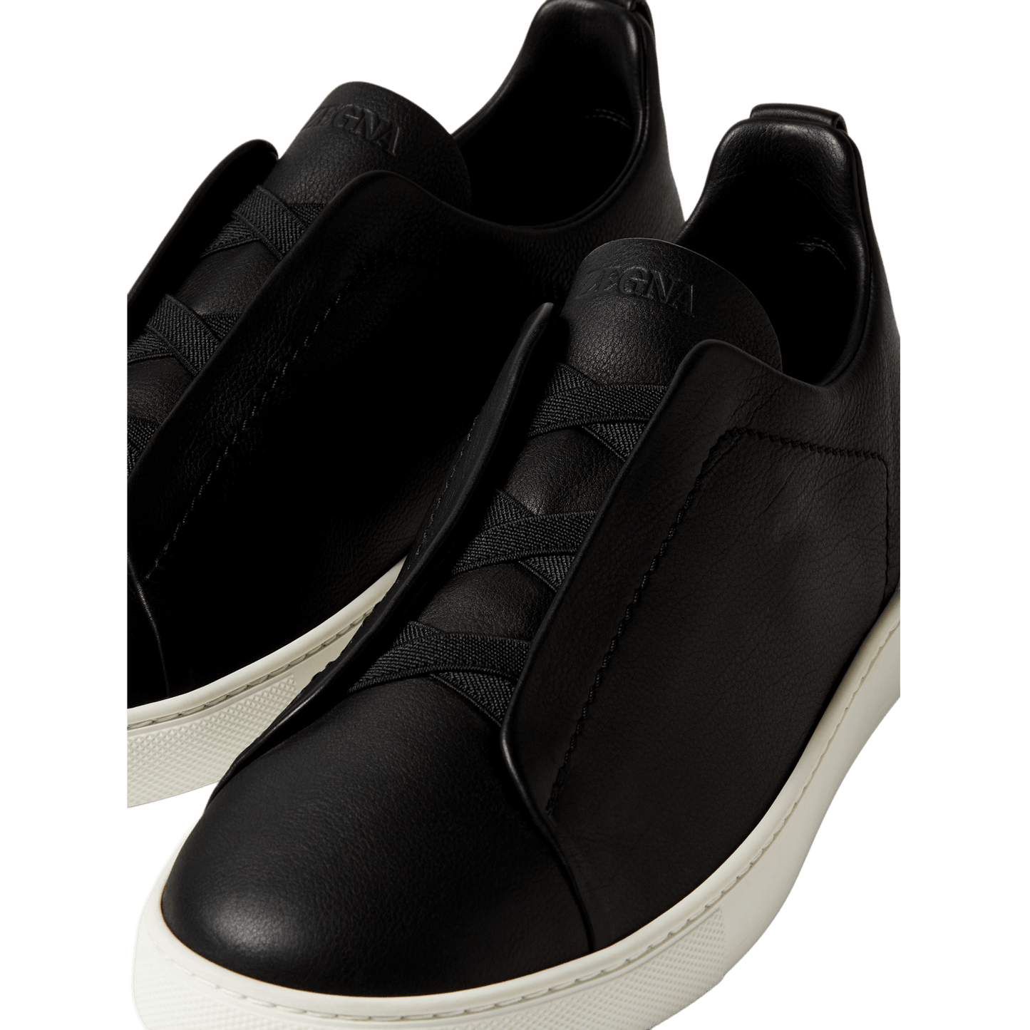 Zegna Men's Triple Stitch SECONDSKIN Leather Sneakers
