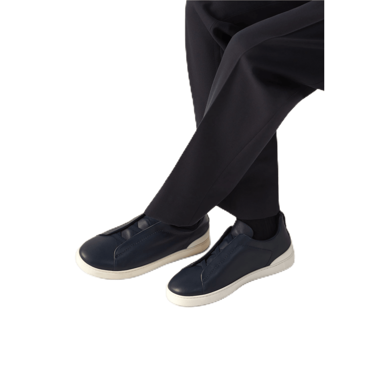 Zegna Men's Triple Stitch SECONDSKIN Leather Sneakers