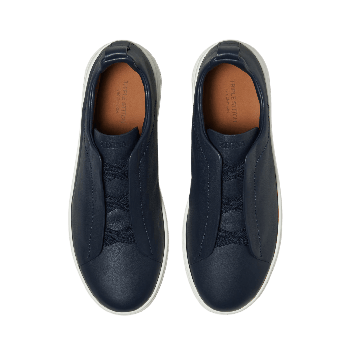 Zegna Men's Triple Stitch SECONDSKIN Leather Sneakers
