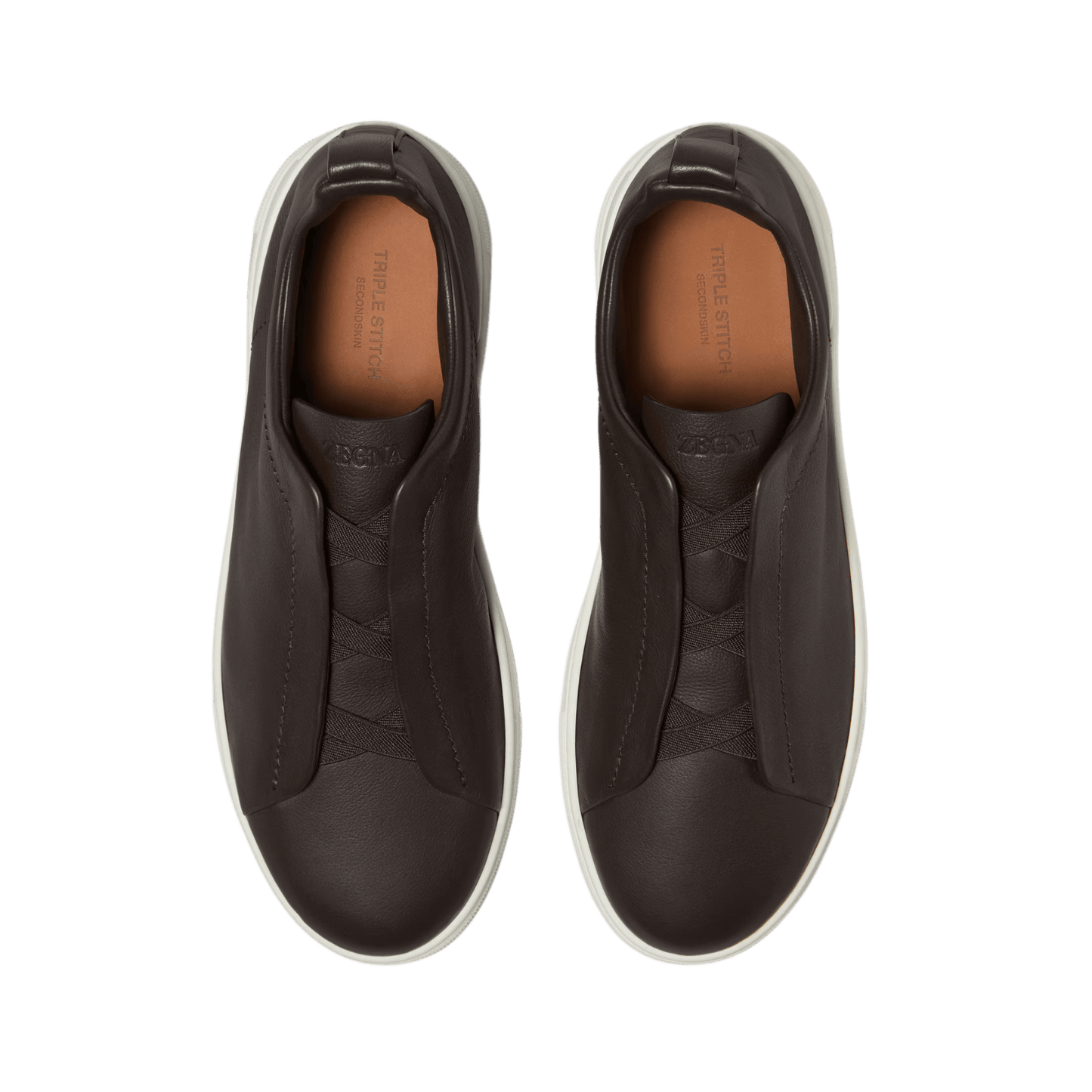 Zegna Men's Triple Stitch SECONDSKIN Leather Sneakers