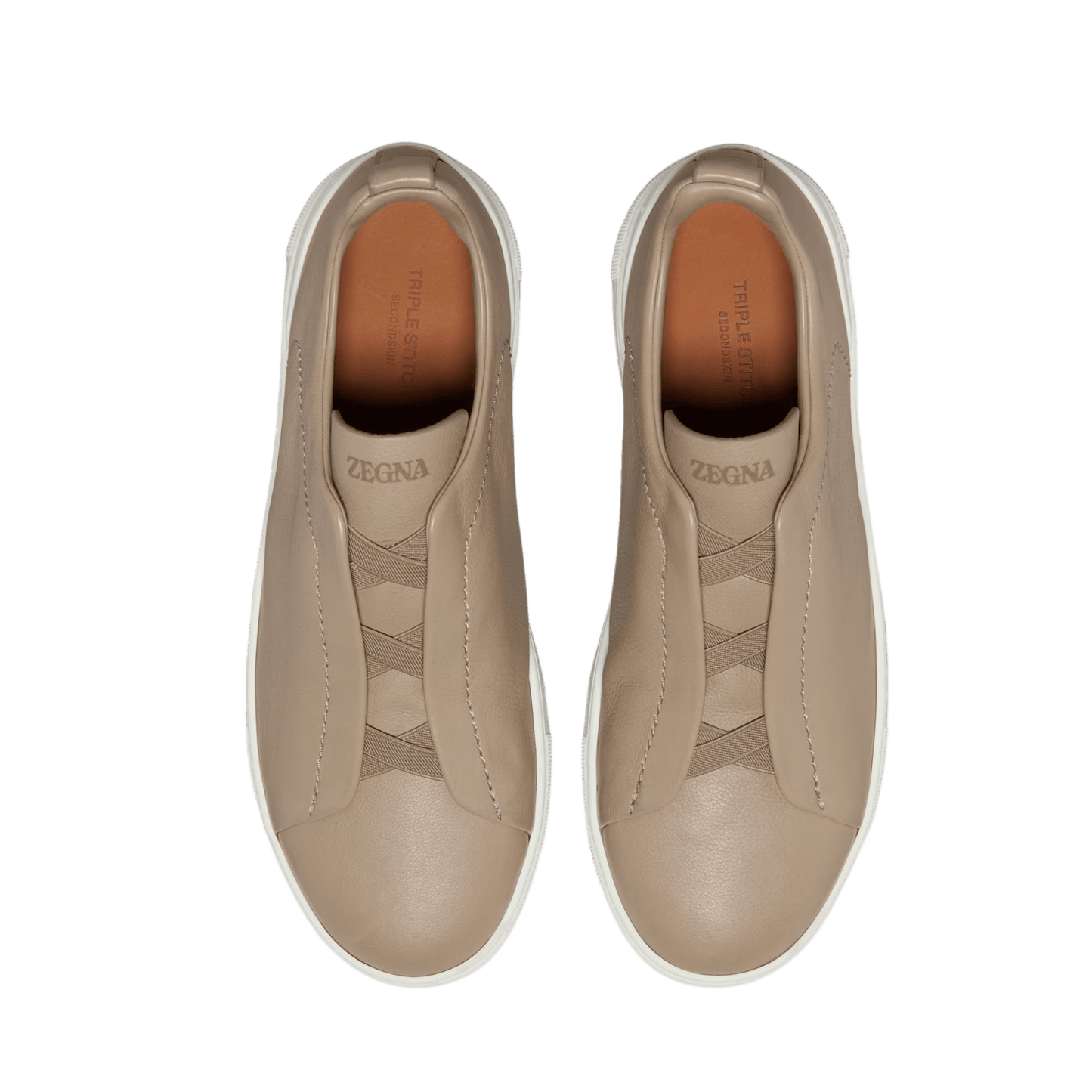 Zegna Men's Triple Stitch SECONDSKIN Leather Sneakers
