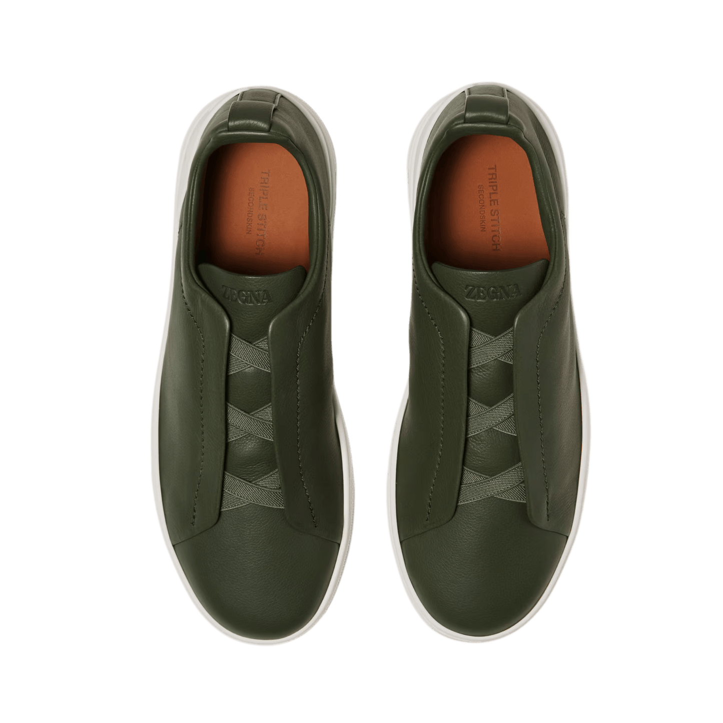 Zegna Men's Triple Stitch SECONDSKIN Leather Sneakers