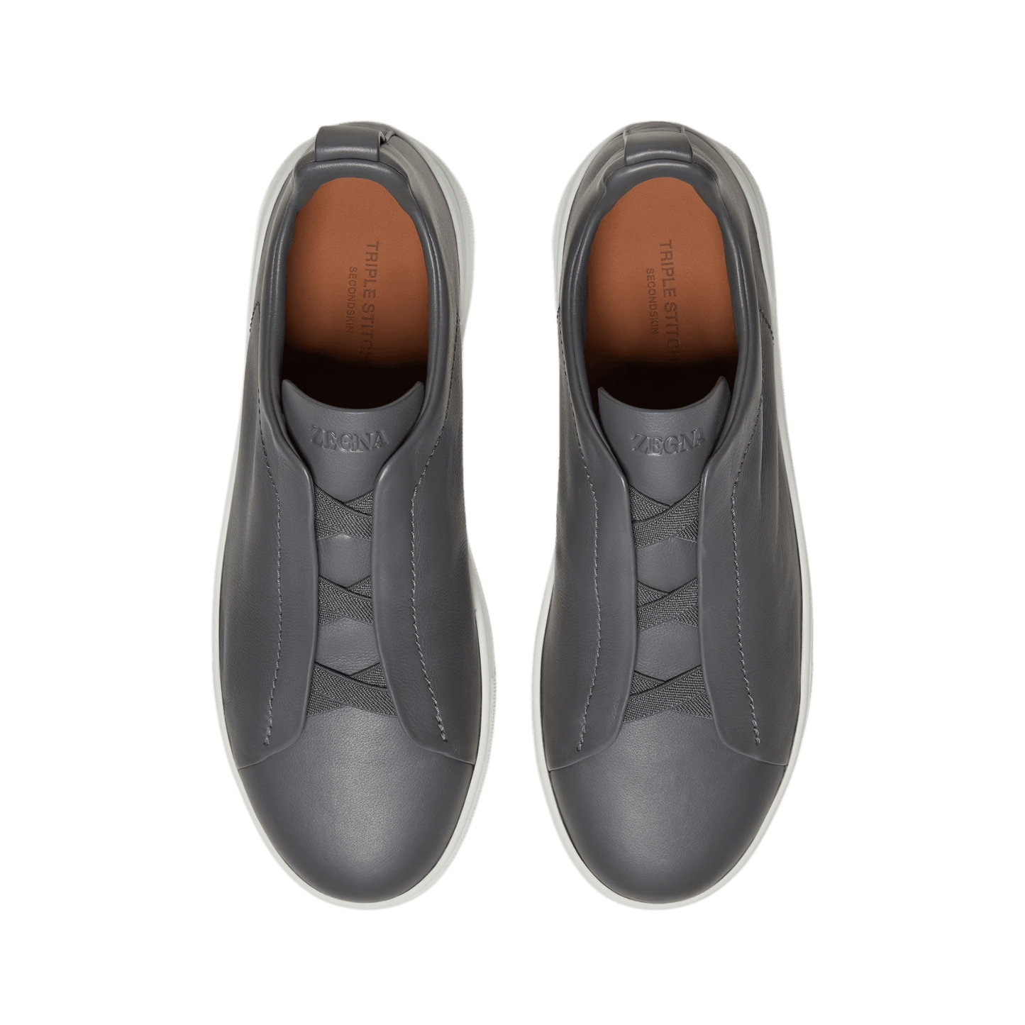 Zegna Men's Triple Stitch SECONDSKIN Leather Sneakers