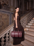 Goyard Barrel 40 Sports Bag - Burgundy - Model photo