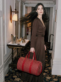 Goyard Barrel 40 Sports Bag - Red - Model photo