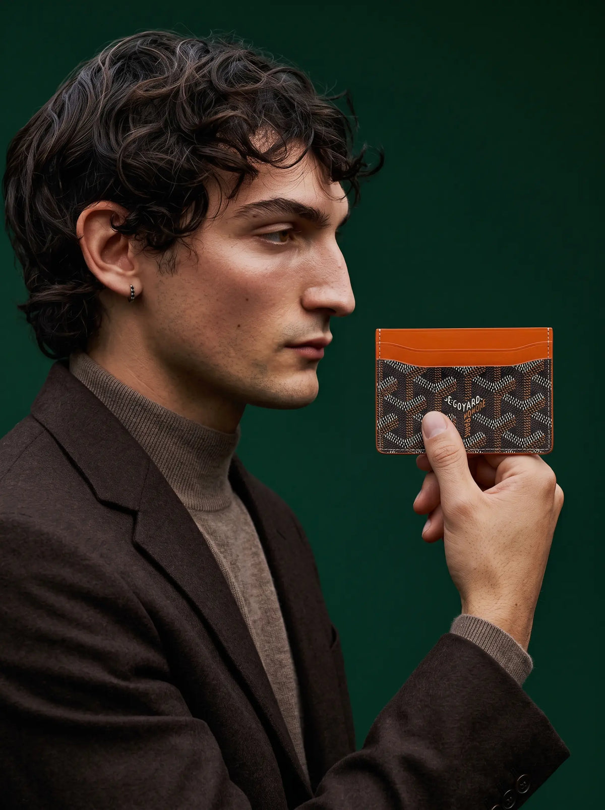 Goyard Saint-Sulpice Card Wallet - Black & Tan - Model photo