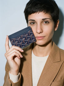 Goyard Saint-Sulpice Card Wallet - Navy Blue - Model photo