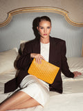 Goyard Senat MM Pouch - Yellow - Model photo