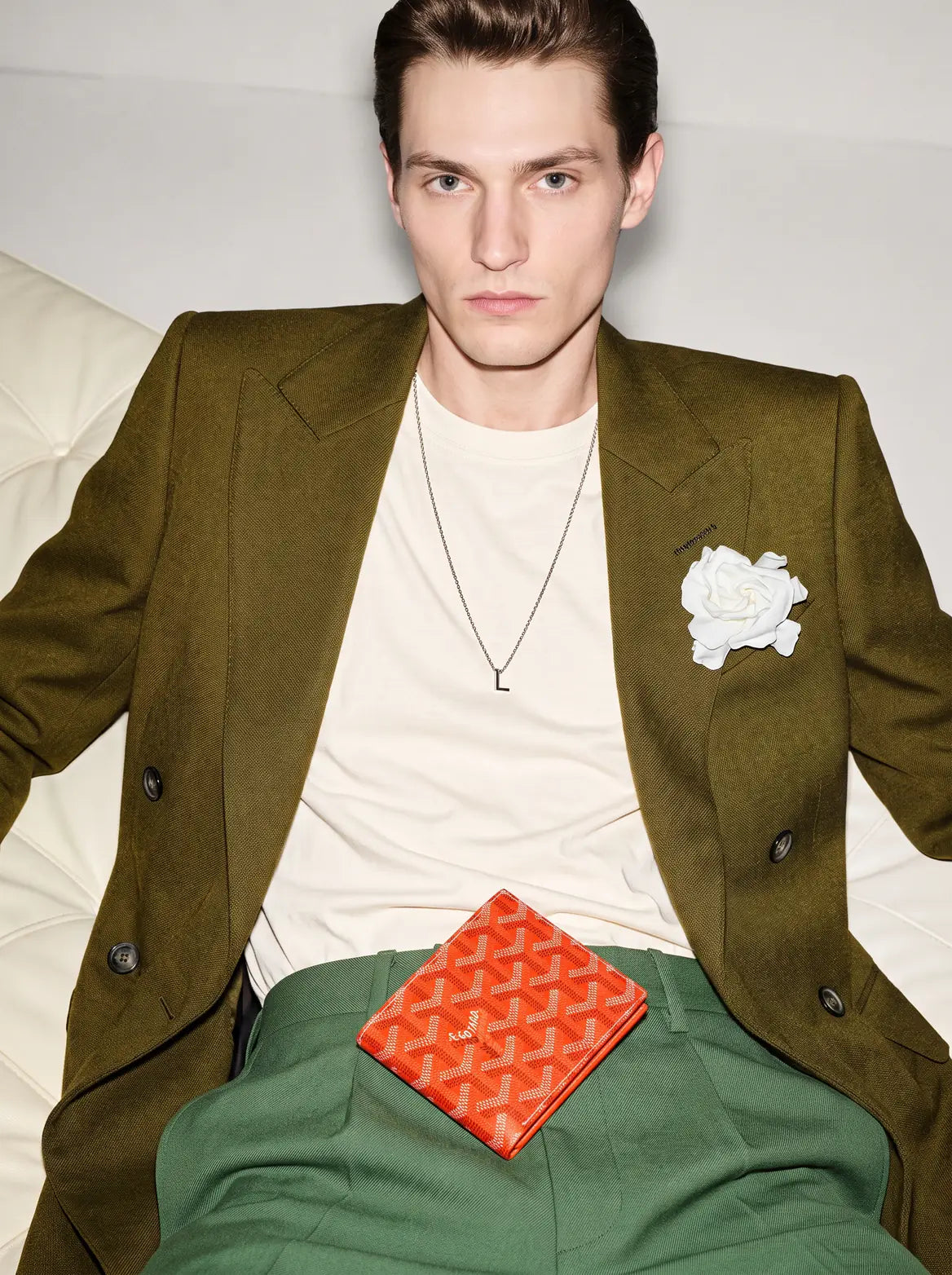 Goyard Victoire Wallet - Orange - Model photo